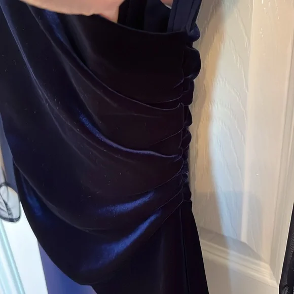 Chiara Boni La Petite Robe Erendira Velvet Trim Long Sleeve Gown - Picture 8 of 14